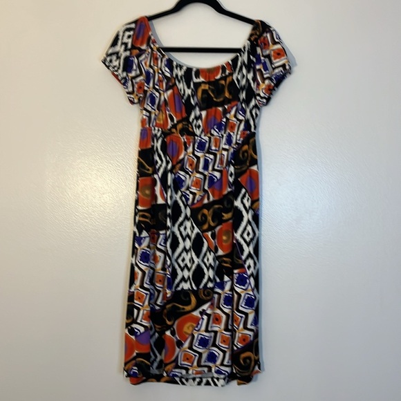 Boston Proper x Andrea Behar | Geometric midi dress Women’s size M stretch - Picture 5 of 7
